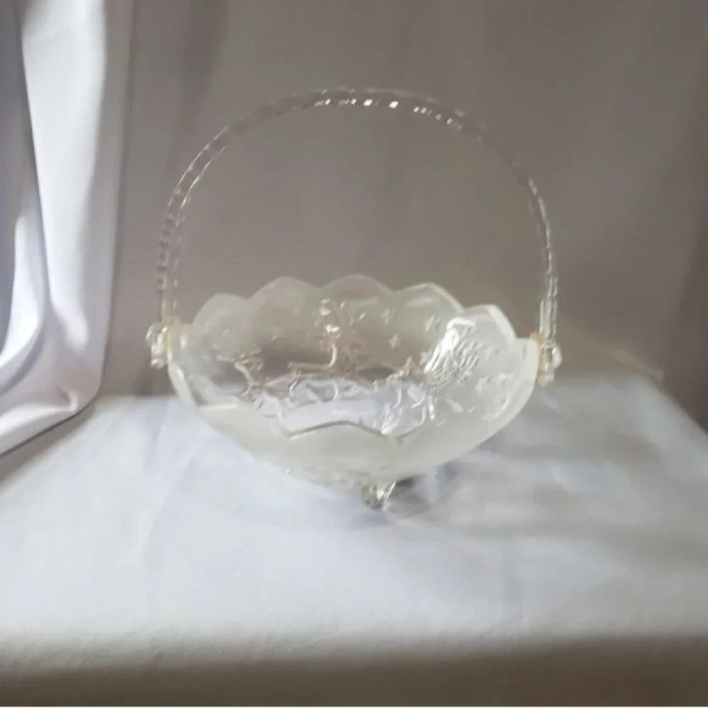 Mikasa Silent Night Handled Glass Basket